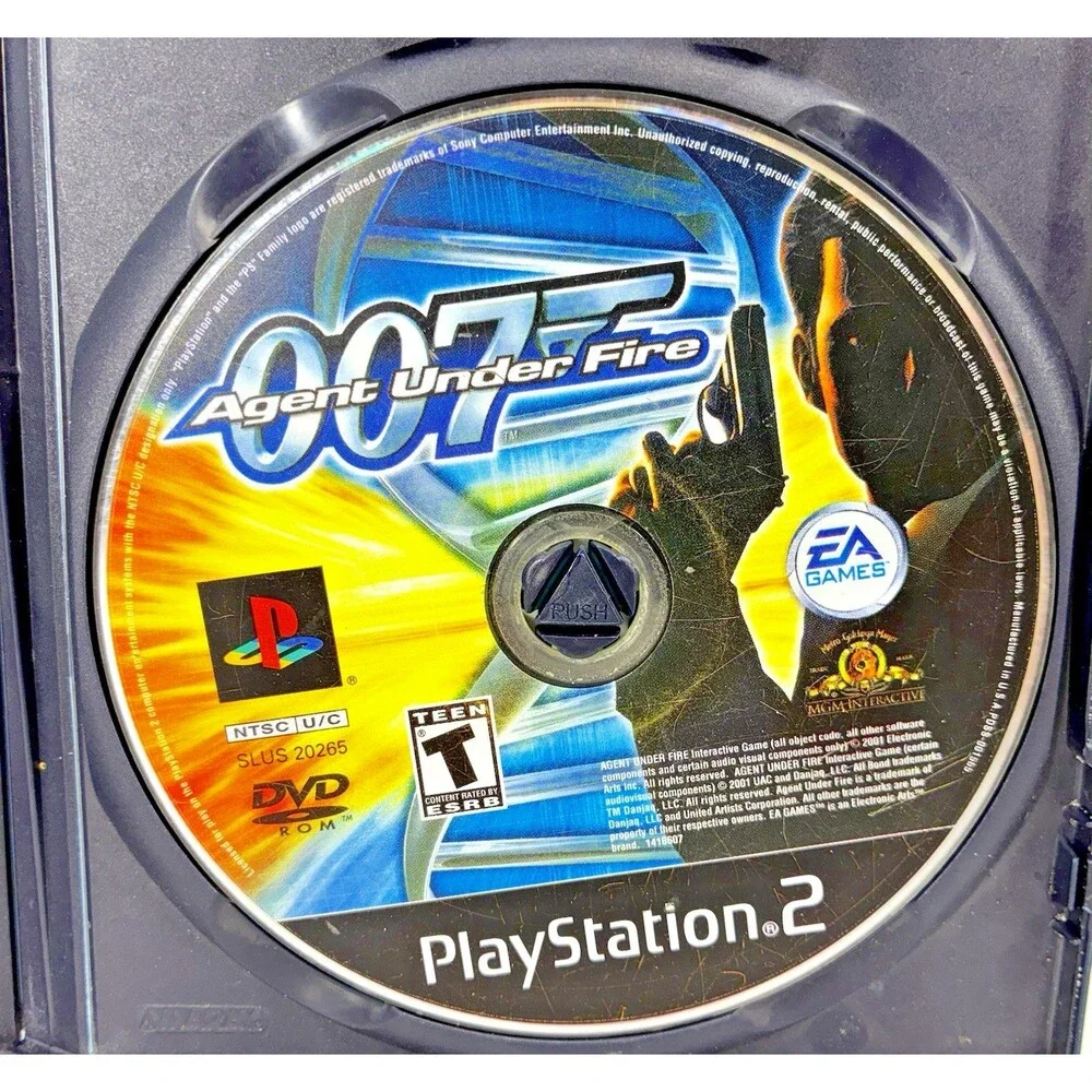 007 Agent Under Fire Sony Playstation 2 Black Label 2001 EA Games Tested